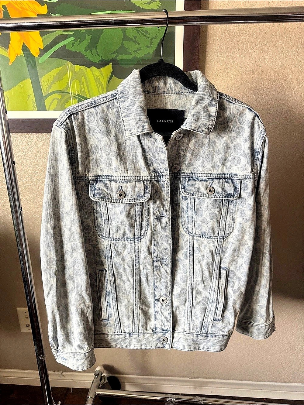 Coach Signature Denim Jacket Blue Size XS